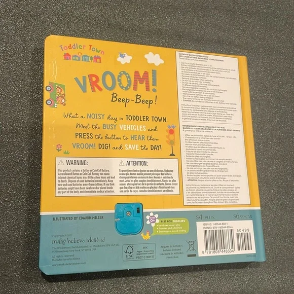 NEW Toddler Town Vroom! Beep-Beep! Sound Book - Picture 2 of 2